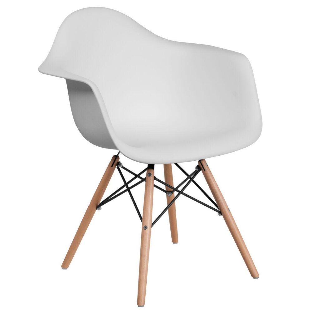 Καρέκλα Casual Fylliana Λευκό κάθισμα με Φυσικά πόδια 65x64x79εκ.