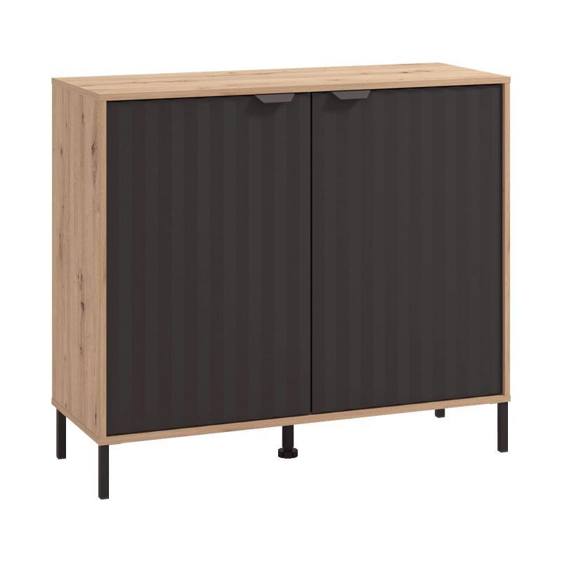 Κομότα - Μπουφές Vandea 2K2F Artisan Oak - Μαύρο Μάτ 106x40x93 εκ. Κομότα - Μπουφές Vandea 2K2F Artisan Oak - Μαύρο Μάτ 106x40x93 εκ.