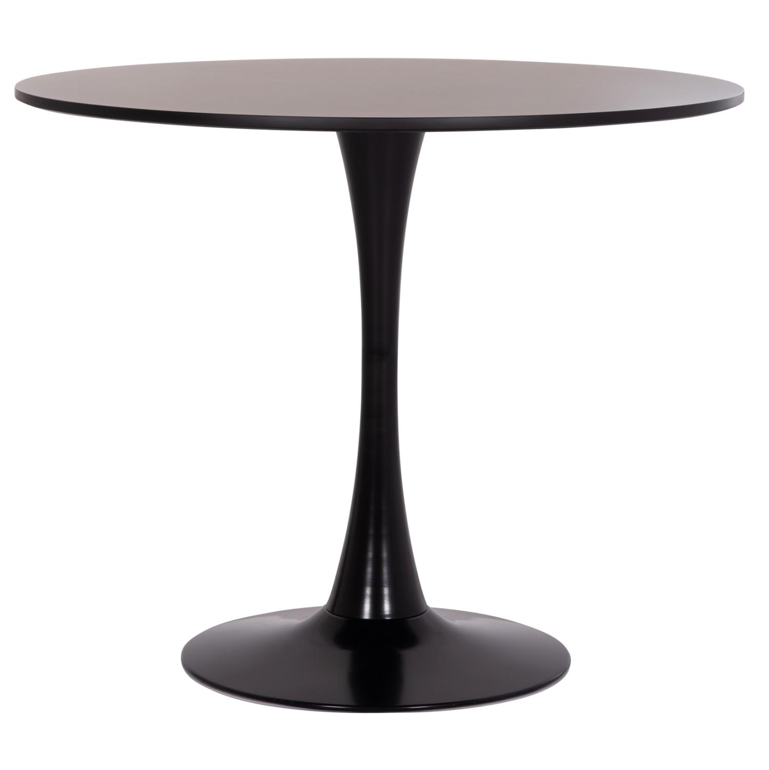 Τραπέζι BROLIN Στρόγγυλο MDF TOP - Βάση Μεταλλική Μαύρο Φ90x73Υεκ.