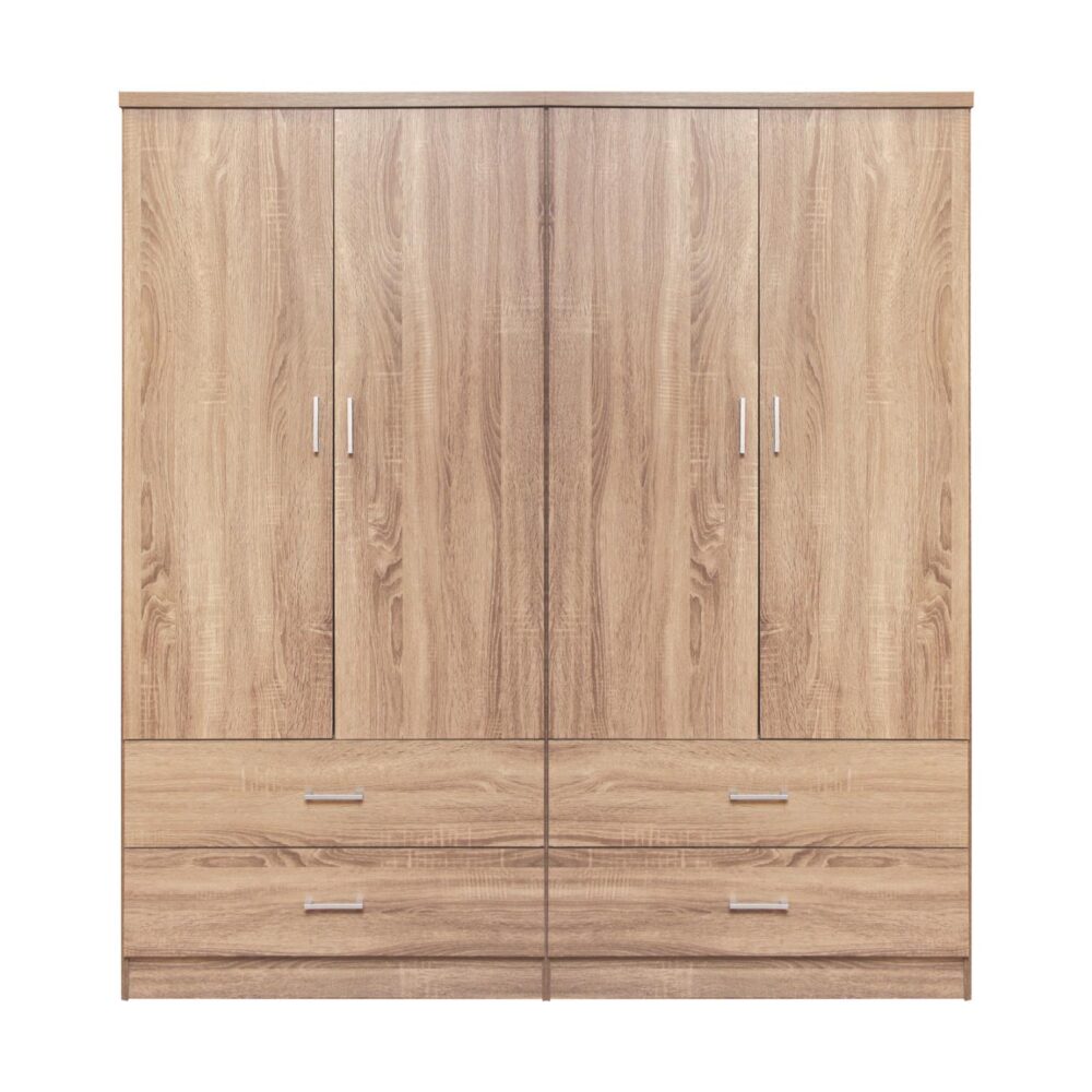 Ντουλάπα REINA Τετράφυλλη Ανοιγόμενη με 4 Συρτάρια Sonama 160x42x181 εκ. Ντουλάπα REINA Τετράφυλλη Ανοιγόμενη με 4 Συρτάρια Sonama 160x42x181 εκ.