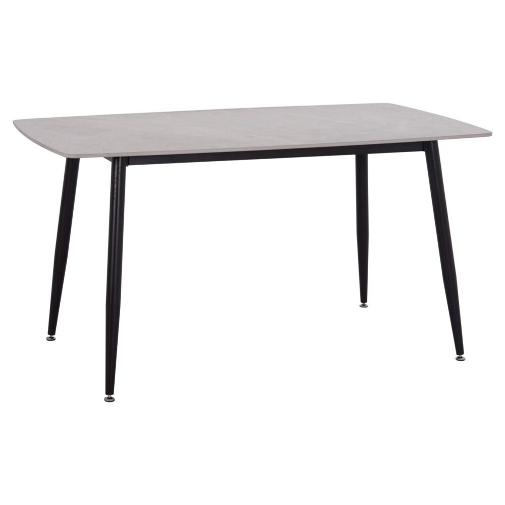 Τραπέζι RAVEN Κεραμικό TOP με Όψη Γκρί Μάρμαρο 140x80x74Υεκ.
