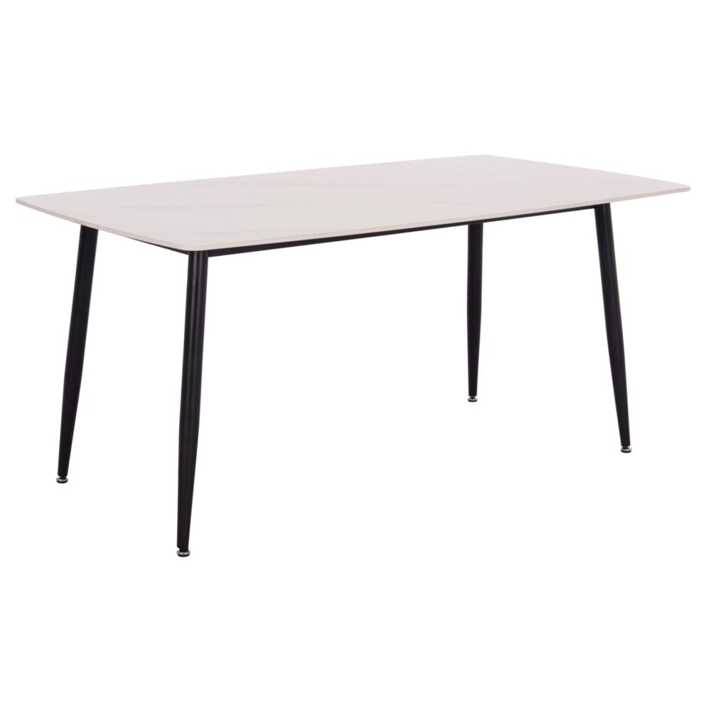 Τραπέζι RAVEN ΙΙ Κεραμικό TOP με Όψη Λευκό Μάρμαρο 160x80x74Υεκ.