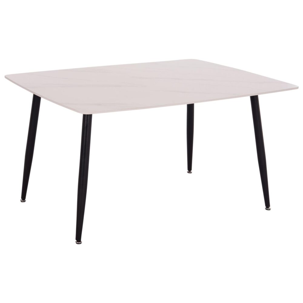 Τραπέζι RAVEN Κεραμικό TOP με Όψη Λευκό Μάρμαρο 140x80x74Υεκ.