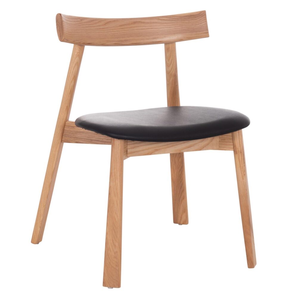 Καρέκλα Τραπεζαρίας SEKAN Rubberwood - Μαύρο PU 60x54x72Υ εκ.