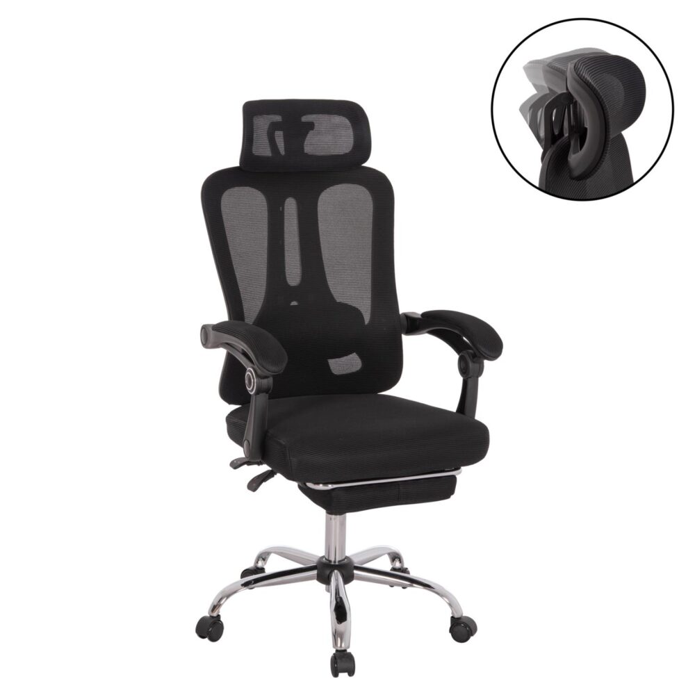 Καρέκλα Γραφείου BARNET σε Ύφασμα Mesh Μαύρο 61x62x123Υεκ.