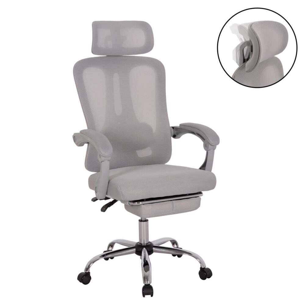 Καρέκλα Γραφείου BARNET σε Ύφασμα Mesh Γκρί 61x62x123Υεκ.