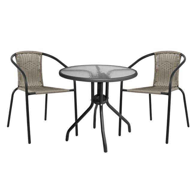 Σετ Κήπου Τραπεζαρία HM5180.01 3τεμ Γκρί Μεταλλικό με Τραπέζι 70x70x72 εκ. & 2 Καρέκλες Camel Σετ Κήπου Τραπεζαρία HM5180.01 3τεμ Γκρί Μεταλλικό με Τραπέζι 70x70x72 εκ. & 2 Καρέκλες Camel