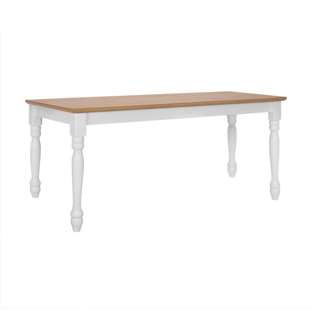 Καρέκλα - Παγκάκι PAMUEL Ξύλινο Λευκό - Φυσικό 120x40x46 εκ.