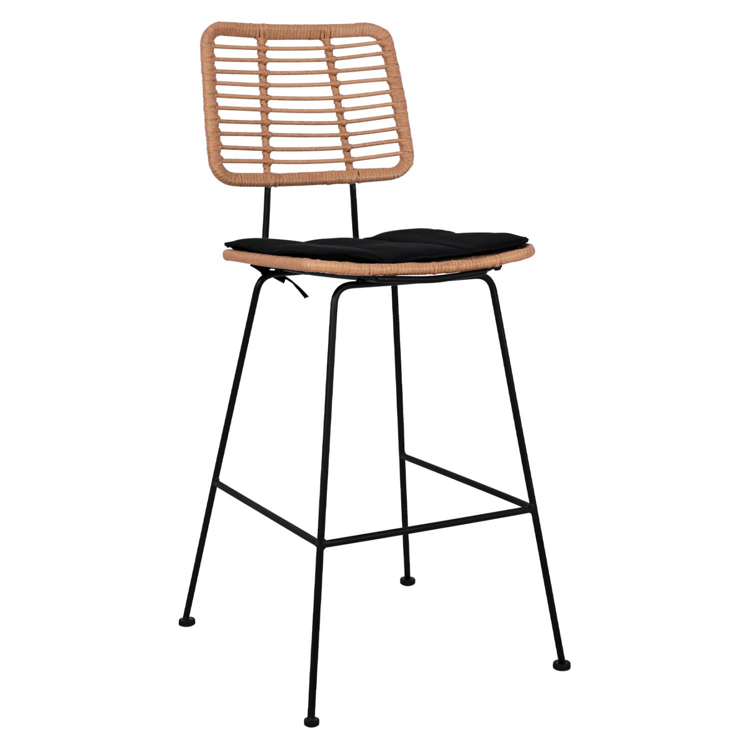 Σκαμπό Μπαρ ALLEGRA C5455 Μεταλλικό με Μπέζ Wicker & Μαξιλάρι 46,5x55x117,5Υ εκ. Σκαμπό Μπαρ ALLEGRA C5455 Μεταλλικό με Μπέζ Wicker & Μαξιλάρι 46,5x55x117,5Υ εκ.