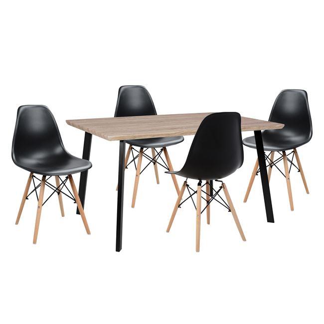 Σετ τραπεζαρίας C10346 5τμχ με Τραπέζι SONAMA 140x80x76εκ. και Καρέκλες TWIST Μαύρες Σετ τραπεζαρίας C10346 5τμχ με Τραπέζι SONAMA 140x80x76εκ. και Καρέκλες TWIST Μαύρες