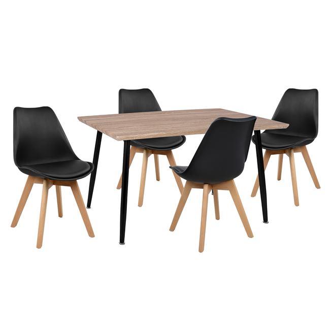 Σετ τραπεζαρίας C10350.01 5τμχ με Τραπέζι 120x70x76.5εκ. & Καρέκλες VEGAS Μαύρες Σετ τραπεζαρίας C10350.01 5τμχ με Τραπέζι 120x70x76.5εκ. & Καρέκλες VEGAS Μαύρες