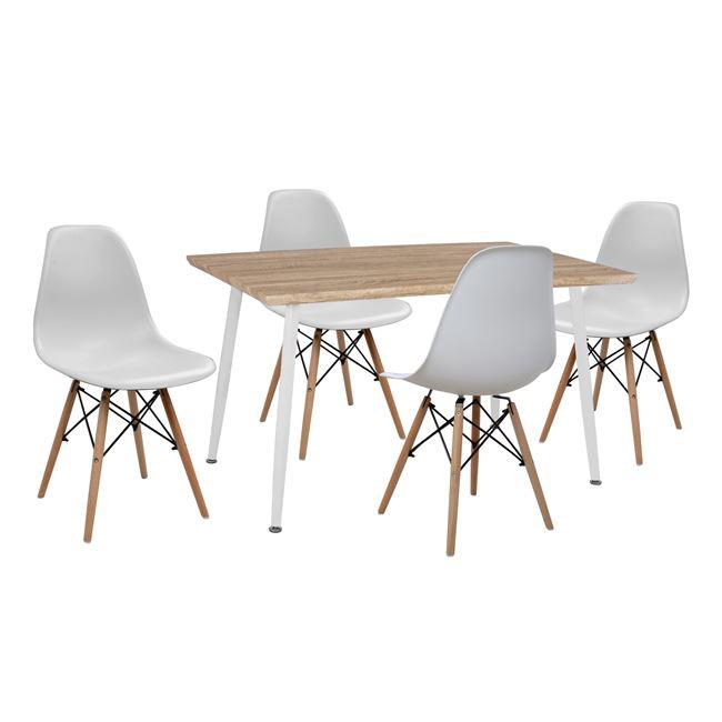 Σετ τραπεζαρίας C10349.02 5τμχ με Τραπέζι 120x70x76.5εκ. & Καρέκλες TWIST Λευκές Σετ τραπεζαρίας C10349.02 5τμχ με Τραπέζι 120x70x76.5εκ. & Καρέκλες TWIST Λευκές