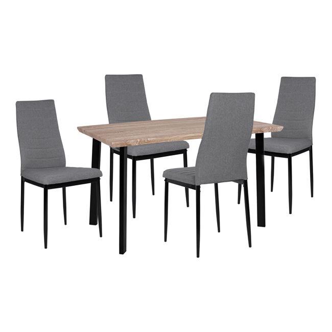 Σετ τραπεζαρίας C10355 5τμχ με Τραπέζι Sonama 110x70x75.5εκ. & Καρέκλες Γκρί Σετ τραπεζαρίας C10355 5τμχ με Τραπέζι Sonama 110x70x75.5εκ. & Καρέκλες Γκρί