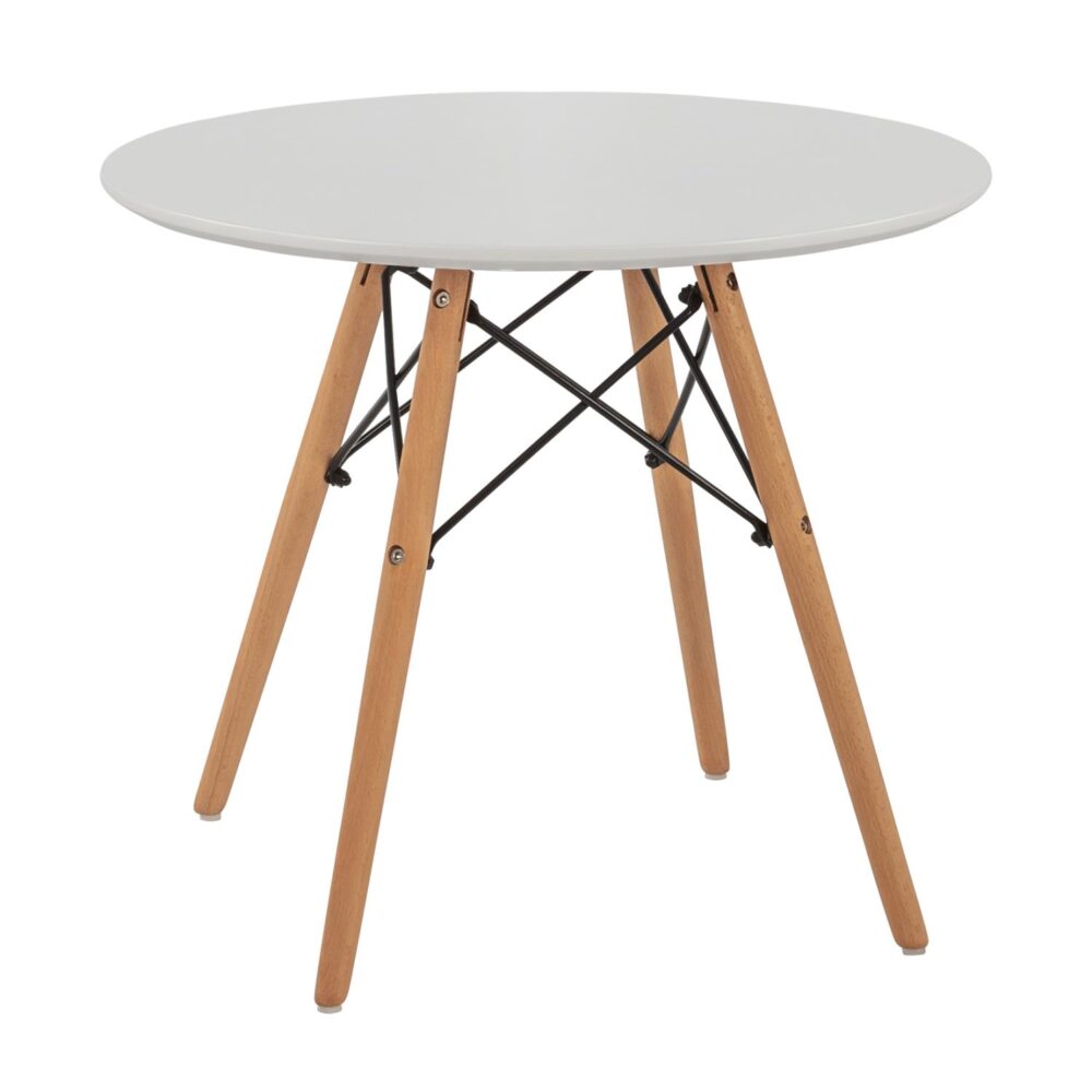 Τραπέζι MINIMAL KID με επιφάνεια MDF Στρόγγυλη Λευκή 60x60x51 εκ.