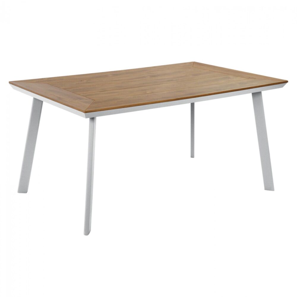 Τραπέζι TABER Αλουμινίου Λευκό με Επιφάνεια Polywood 160x92x72Υ εκ.