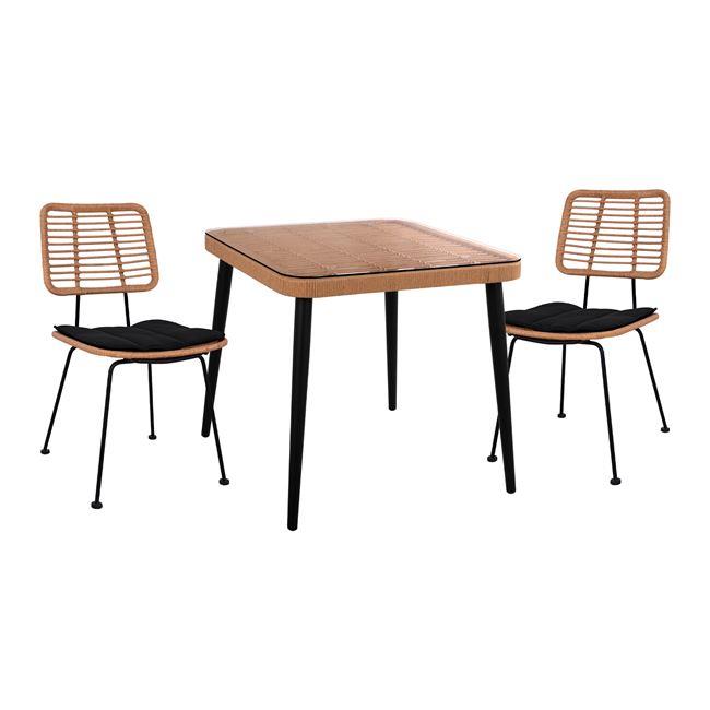Σετ Κήπου Τραπεζαρία ALLEGRA C10485 3τεμ Μπέζ - Μαύρο Wicker με Τραπέζι 80x80x78 εκ. & 2 Καρέκλες Σετ Κήπου Τραπεζαρία ALLEGRA C10485 3τεμ Μπέζ - Μαύρο Wicker με Τραπέζι 80x80x78 εκ. & 2 Καρέκλες