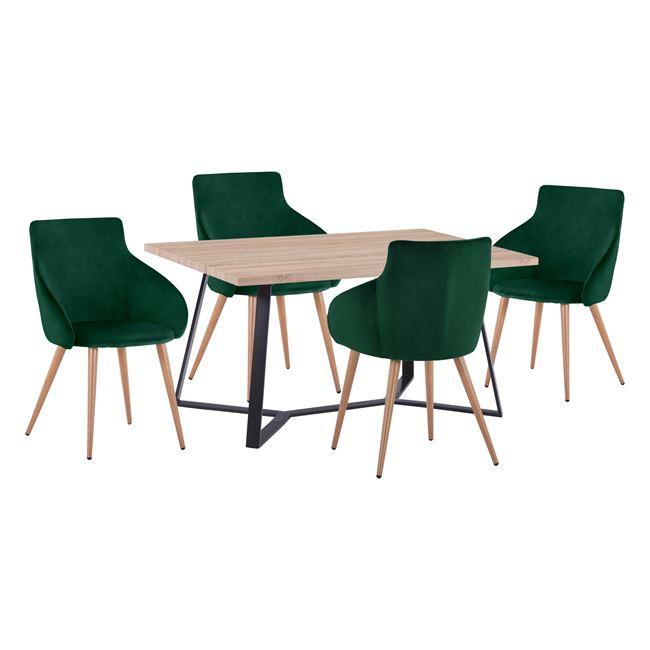 Σετ τραπεζαρίας C11182 5τμχ με Τραπέζι ALDWIN MDF 160x90εκ. & Καρέκλες IVY Βελούδο Κυπαρισσί Σετ τραπεζαρίας C11182 5τμχ με Τραπέζι ALDWIN MDF 160x90εκ. & Καρέκλες IVY Βελούδο Κυπαρισσί