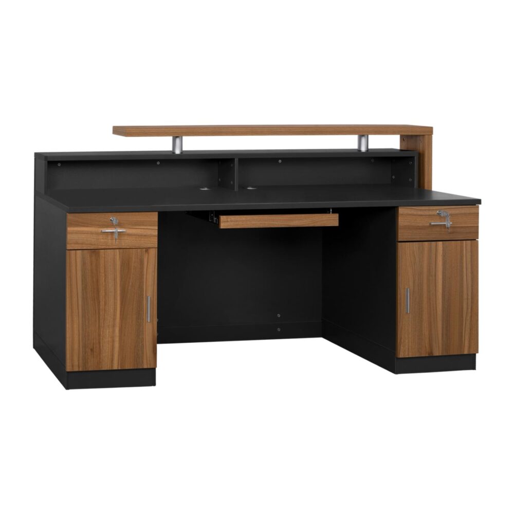 Γραφείο επαγγελματικό Υποδοχής Supreme C2362 Honey oak - Γκρί 200x62x104 εκ.
