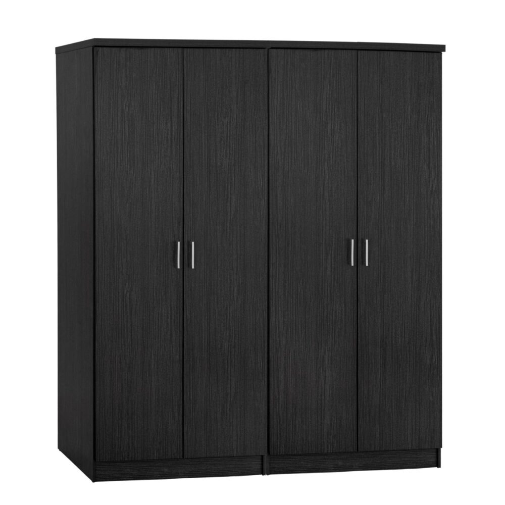 Ντουλάπα JENNA Τετράφυλλη Zebrano 160x42x181 εκ.