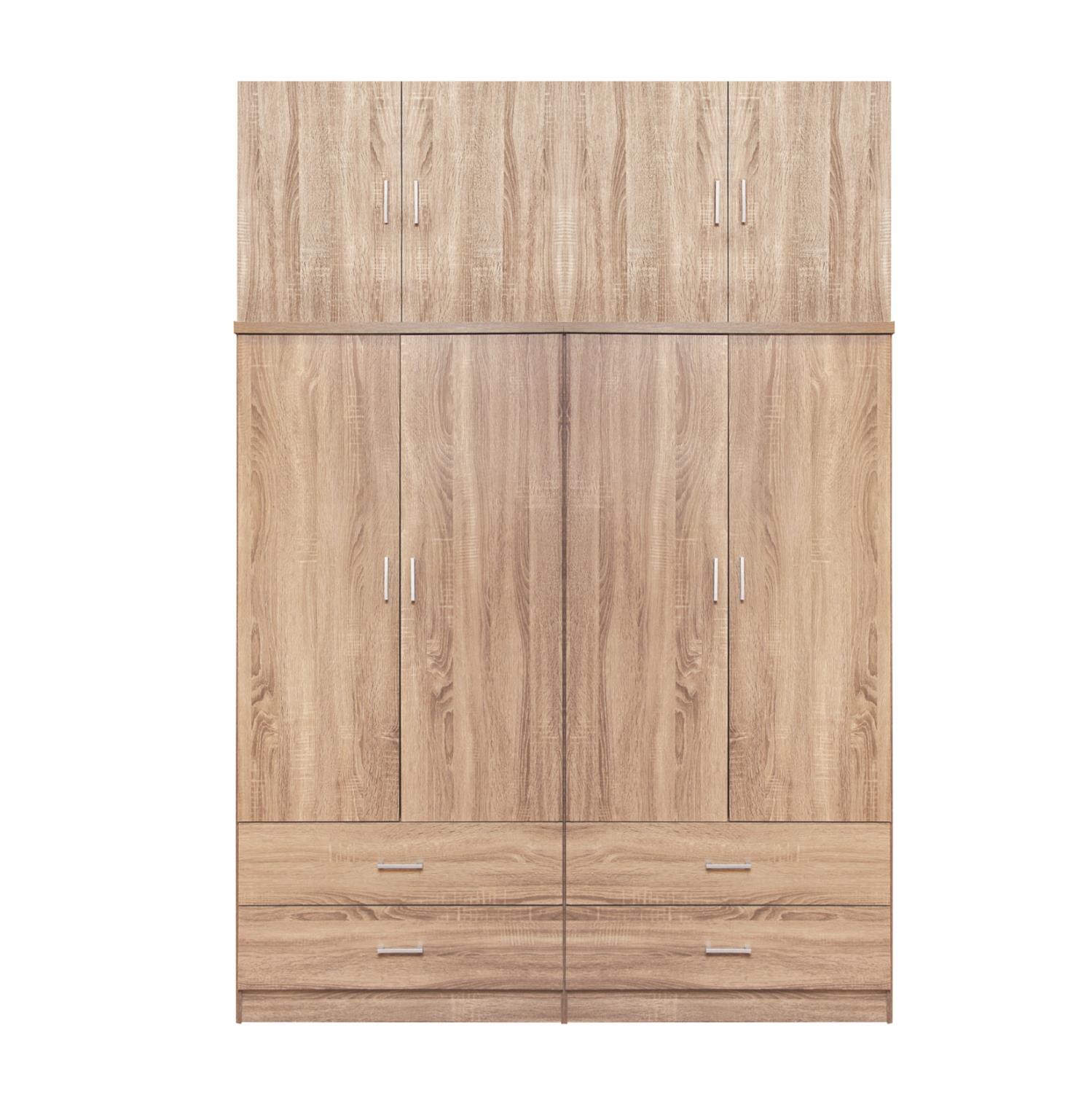 Ντουλάπα Reina Τετράφυλλη με Πατάρι και 4 Συρτάρια Sonama 160x42x241 εκ.