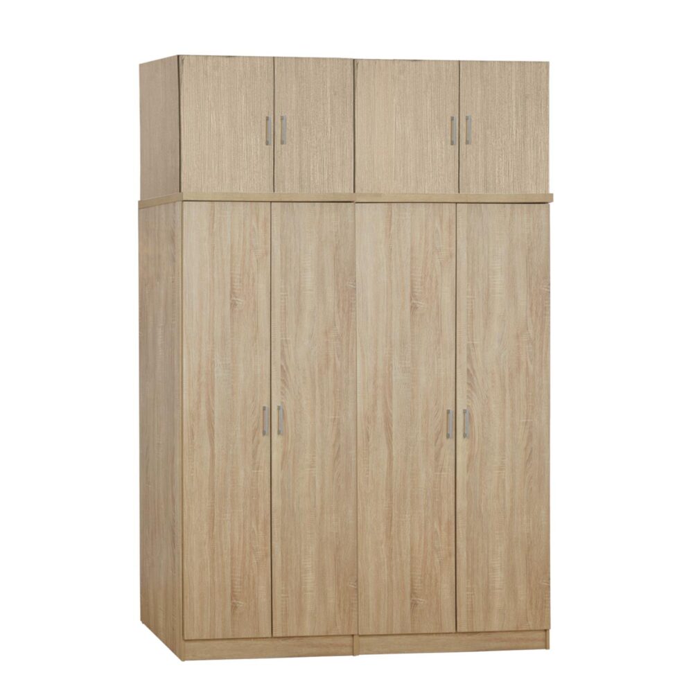 Ντουλάπα Jenna Τετράφυλλη με Πατάρι Sonama 160x42x241 εκ.