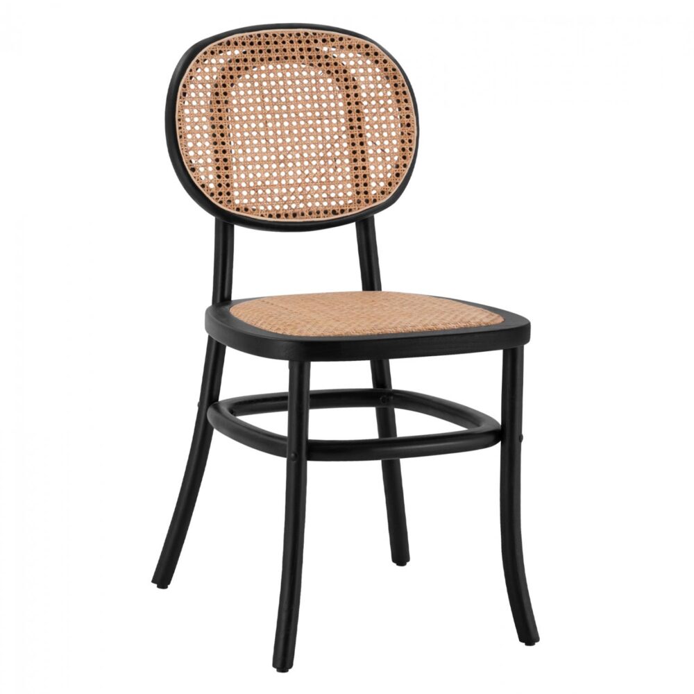 Καρέκλα PENNY Ξύλινη με Πλέξη Rattan Μαύρο 44x51x87εκ. Καρέκλα PENNY Ξύλινη με Πλέξη Rattan Μαύρο 44x51x87εκ.
