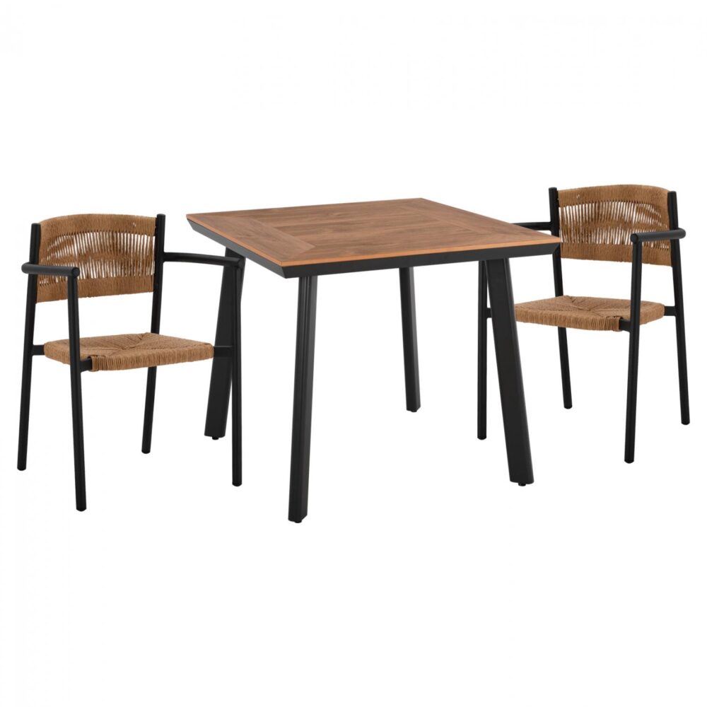 Σετ Κήπου Τραπεζαρία HM11444 3 τεμ Αλουμινίου Ανθρακί με Τραπέζι Polywood 80x80x73 εκ. & 2 Καρέκλες Σετ Κήπου Τραπεζαρία HM11444 3 τεμ Αλουμινίου Ανθρακί με Τραπέζι Polywood 80x80x73 εκ. & 2 Καρέκλες