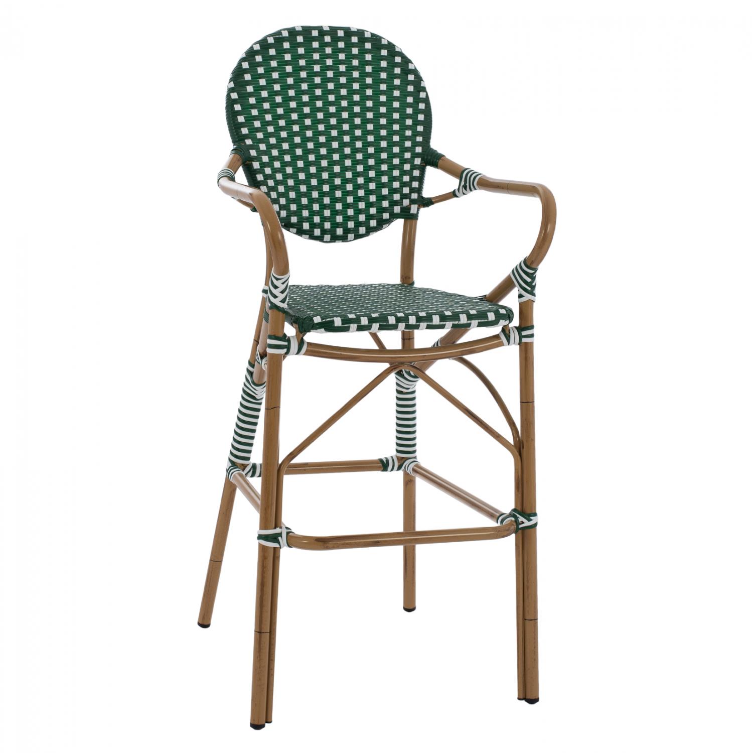 Σκαμπό Μπαρ C5794.01 Αλουμινίου Bamboo Look με Wicker Πράσινο - Λευκό 56x60x126 εκ. Σκαμπό Μπαρ C5794.01 Αλουμινίου Bamboo Look με Wicker Πράσινο - Λευκό 56x60x126 εκ.