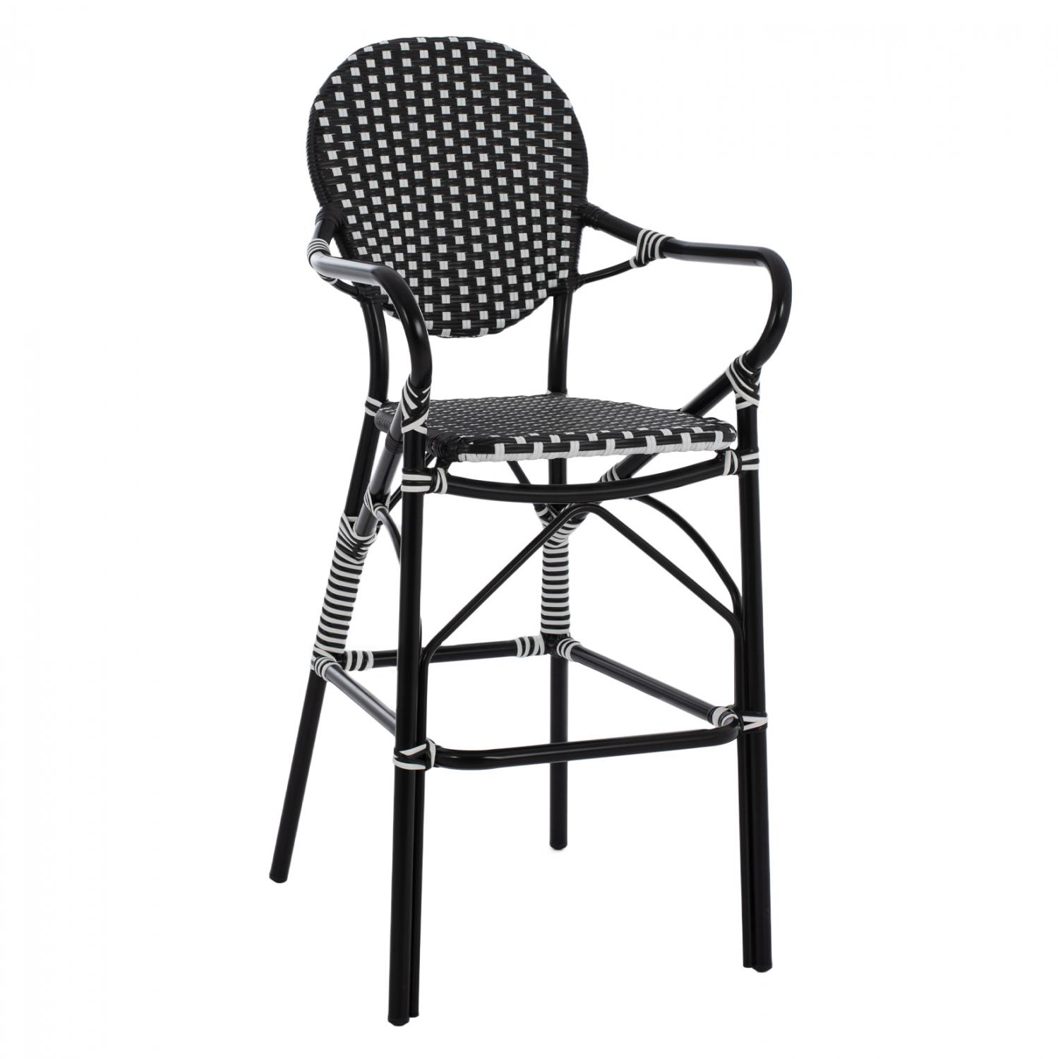 Σκαμπό Μπαρ C5794.02 Αλουμινίου Bamboo Look με Wicker Μαύρο - Λευκό 56x60x126 εκ. Σκαμπό Μπαρ C5794.02 Αλουμινίου Bamboo Look με Wicker Μαύρο - Λευκό 56x60x126 εκ.