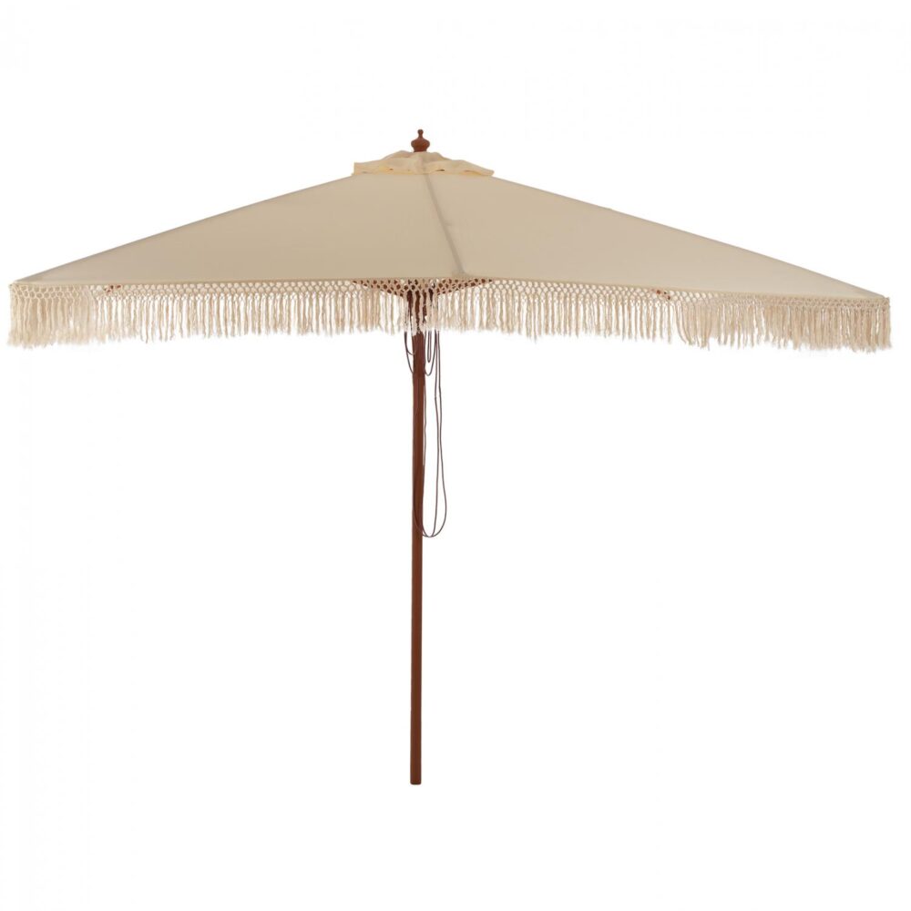 Ομπρέλα επαγγελματική Wagner μακράμε κρόσι μπεζ με ξύλινο σκελετό 3x3x2.50Υ εκ.