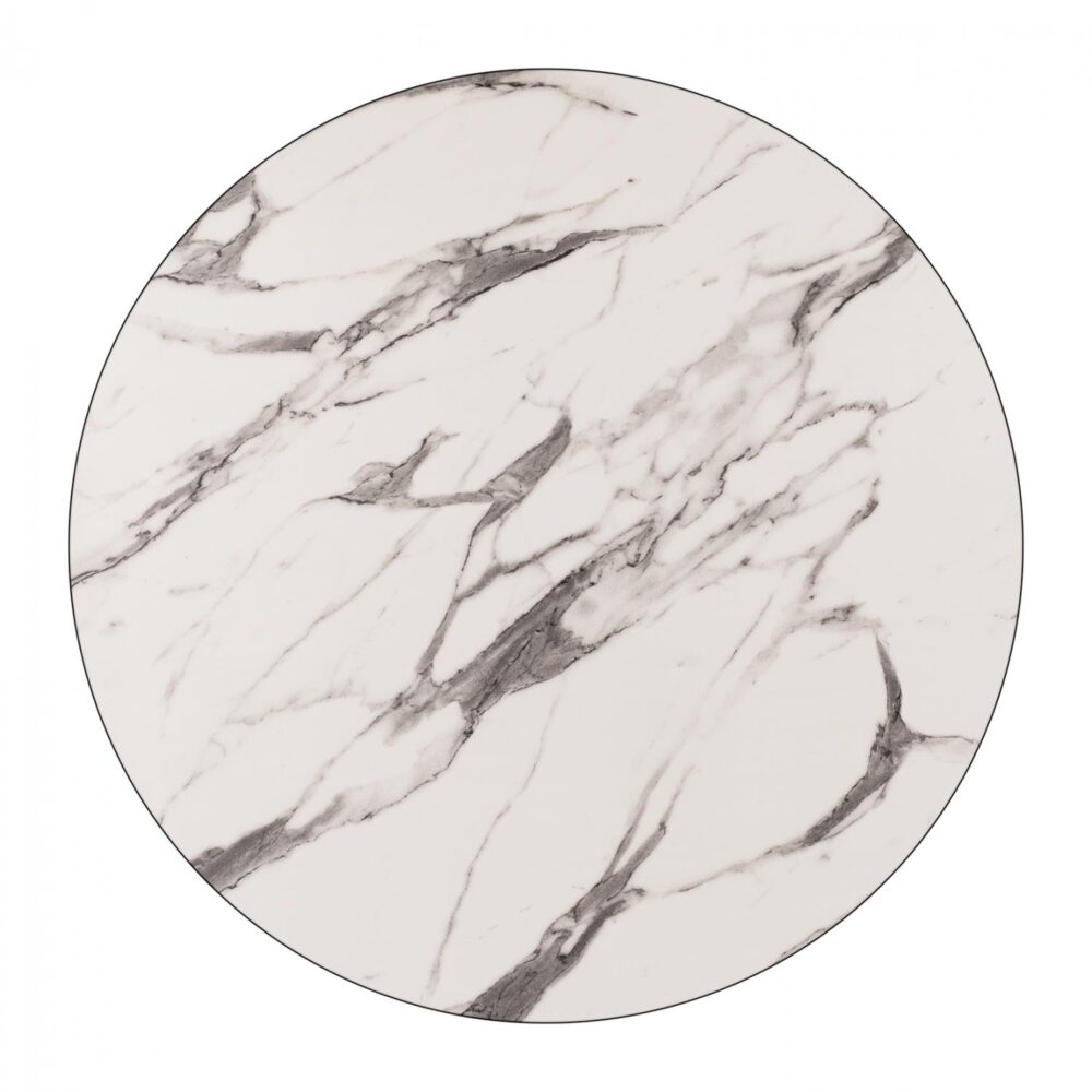 Επιφάνεια Τραπεζιού Hpl Marble White - Grey Φ60 εκ. Πάχους 12mm.
