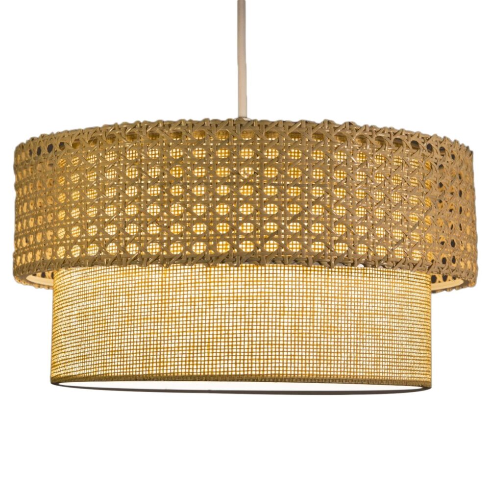 Κρεμαστό Φωτιστικό Οροφής C7629.01 Rattan Μπέζ - Καφέ Φ50x70εκ.