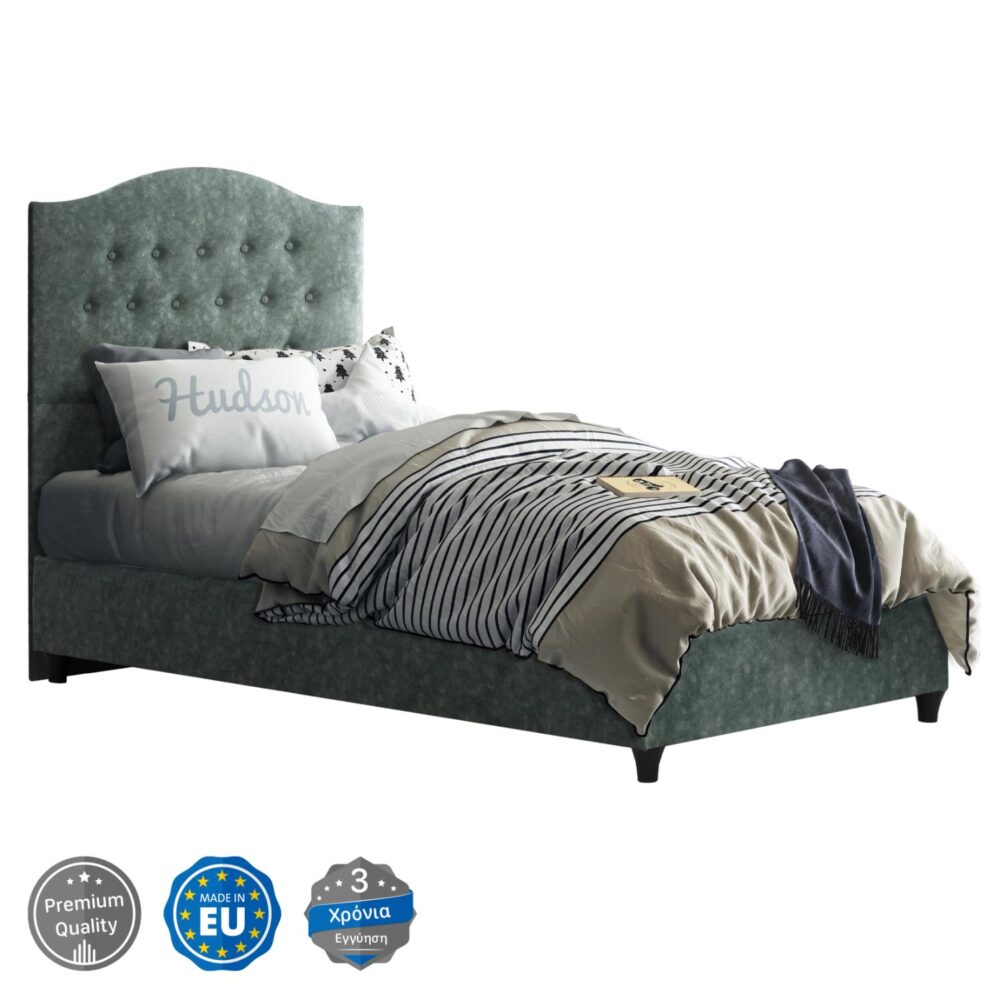 Επενδυμένο Κρεβάτι MALENA Μονό Nubuck Πράσινο 90x200 εκ. Επενδυμένο Κρεβάτι MALENA Μονό Nubuck Πράσινο 90x200 εκ.