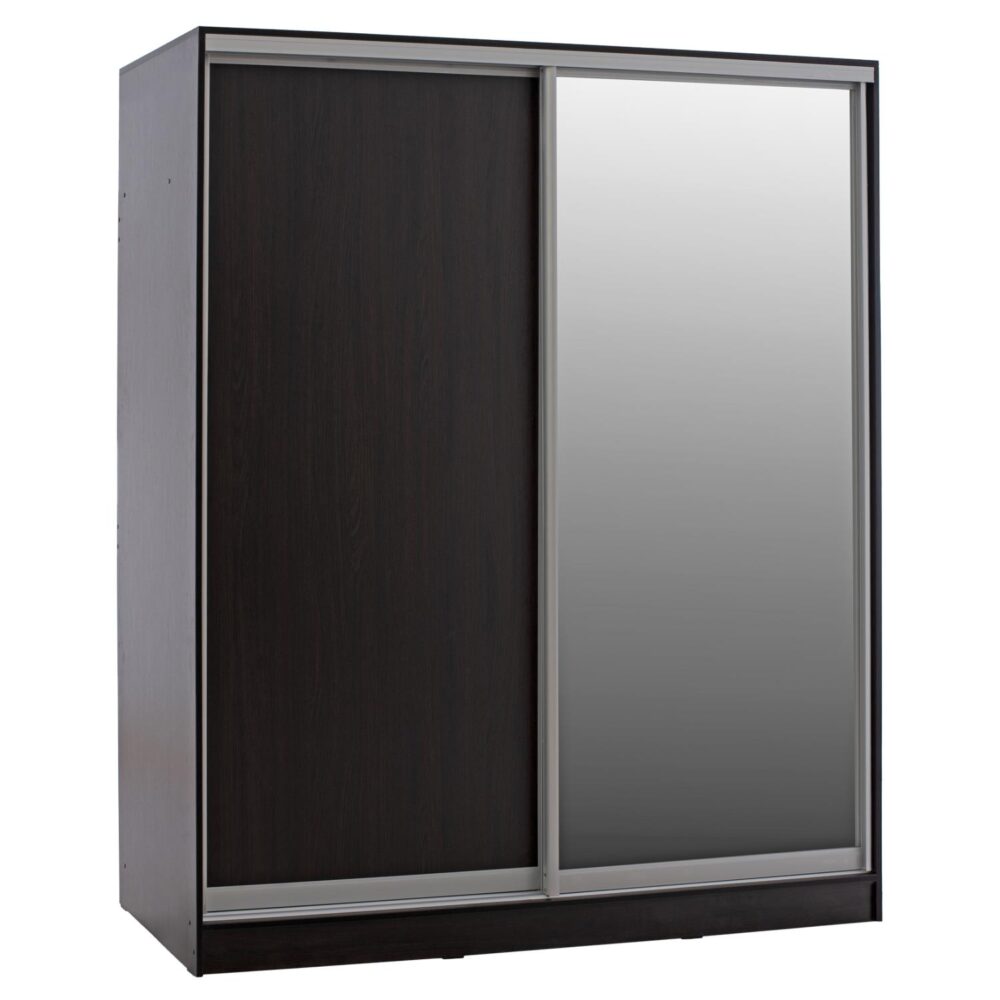 Ντουλάπα Συρόμενη ADLER Δίφυλλη με Καθρέπτη Wenge 160x60x210Υεκ.