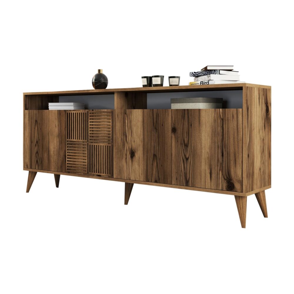 Μπουφές C9431.04 Μελαμίνης Καρυδί 180x35x78.6Υεκ.