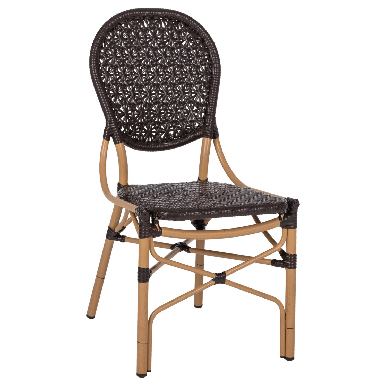 Καρέκλα C5925.01 Αλουμινίου Bamboo Look με Καφέ PE Rattan 47x58x95Y εκ. Καρέκλα C5925.01 Αλουμινίου Bamboo Look με Καφέ PE Rattan 47x58x95Y εκ.