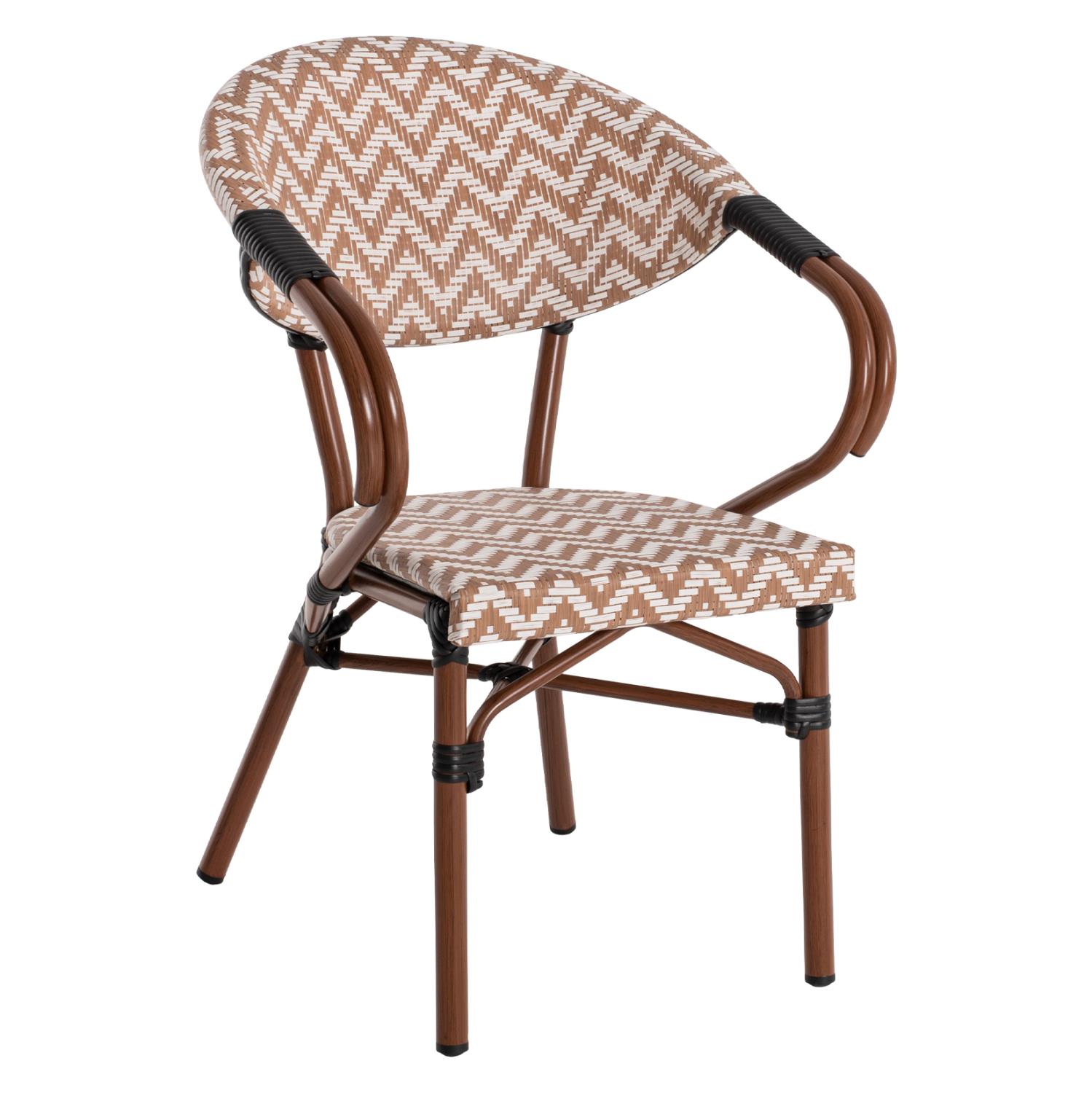 Καρέκλα - Πολυθρόνα C5861.03 Bamboo Look Καφέ - Λευκό 56,5x56,5x82 εκ. Καρέκλα - Πολυθρόνα C5861.03 Bamboo Look Καφέ - Λευκό 56,5x56,5x82 εκ.