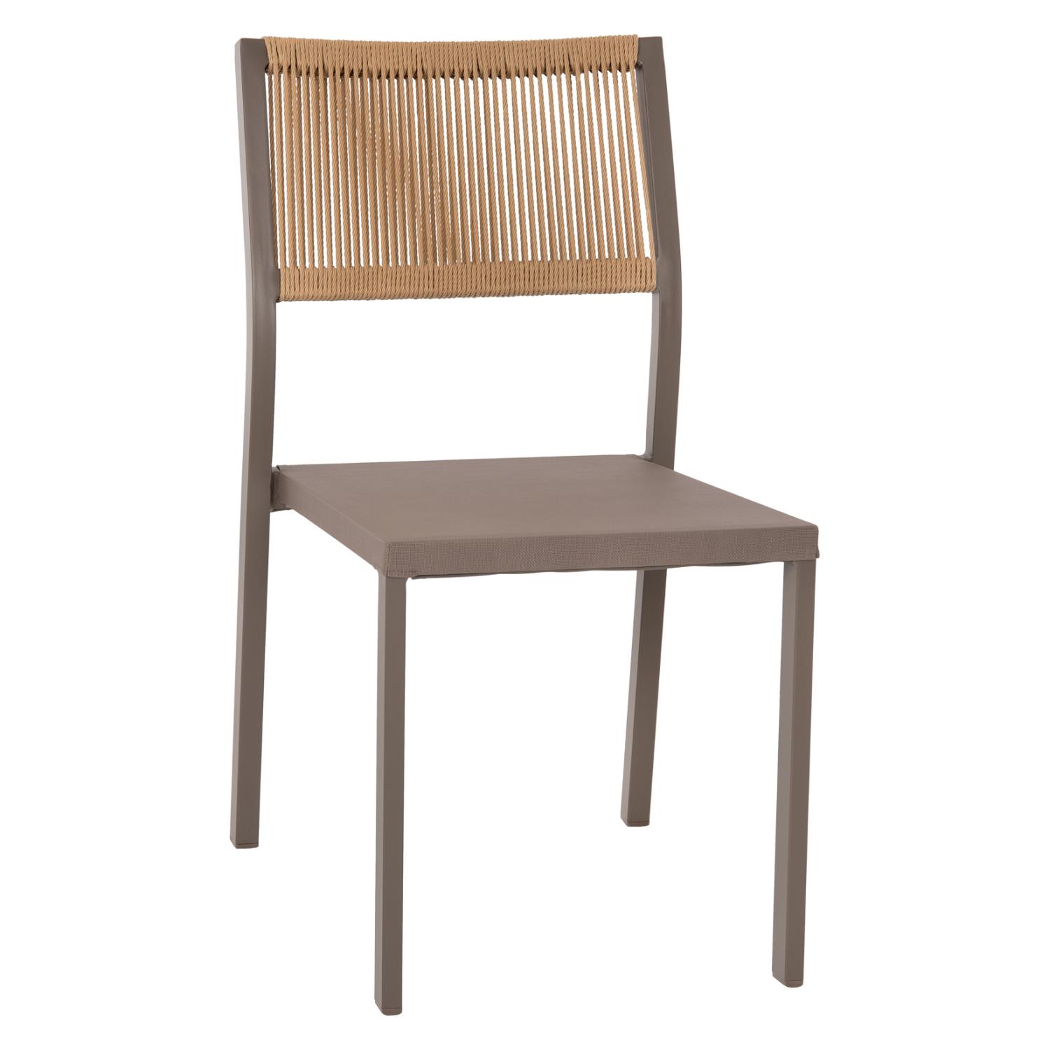 Καρέκλα C5921.03 Αλουμινίου Σαμπανί με Rattan και Textline 46x55,5x83 εκ. Καρέκλα C5921.03 Αλουμινίου Σαμπανί με Rattan και Textline 46x55,5x83 εκ.