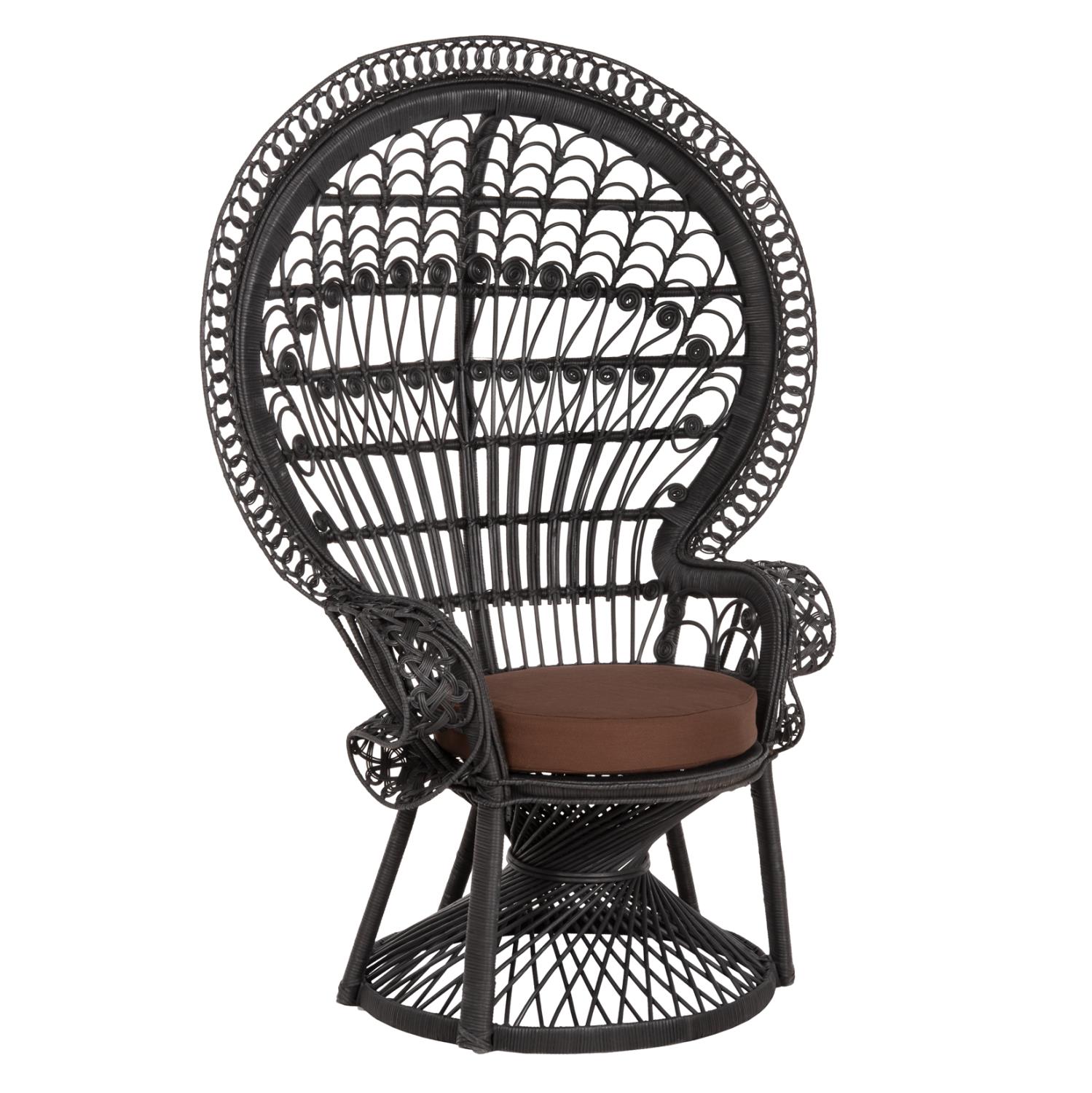 Καρέκλα - Πολυθρόνα ROYAL PEACOCK C9342.03 Μαύρο Rattan με Καφέ Μαξιλάρι 114x72x150Yεκ. Καρέκλα - Πολυθρόνα ROYAL PEACOCK C9342.03 Μαύρο Rattan με Καφέ Μαξιλάρι 114x72x150Yεκ.