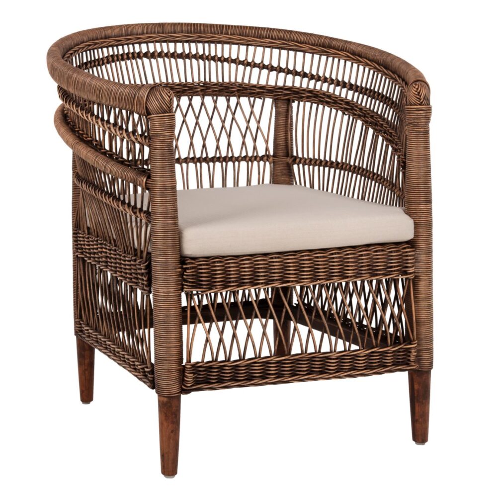 Καρέκλα - Πολυθρόνα MALAWI C9635.01 Ξύλο Μαόνι με Rattan Kαφέ και Λευκό Μαξιλάρι 80x70x86Υεκ. Καρέκλα - Πολυθρόνα MALAWI C9635.01 Ξύλο Μαόνι με Rattan Kαφέ και Λευκό Μαξιλάρι 80x70x86Υεκ.