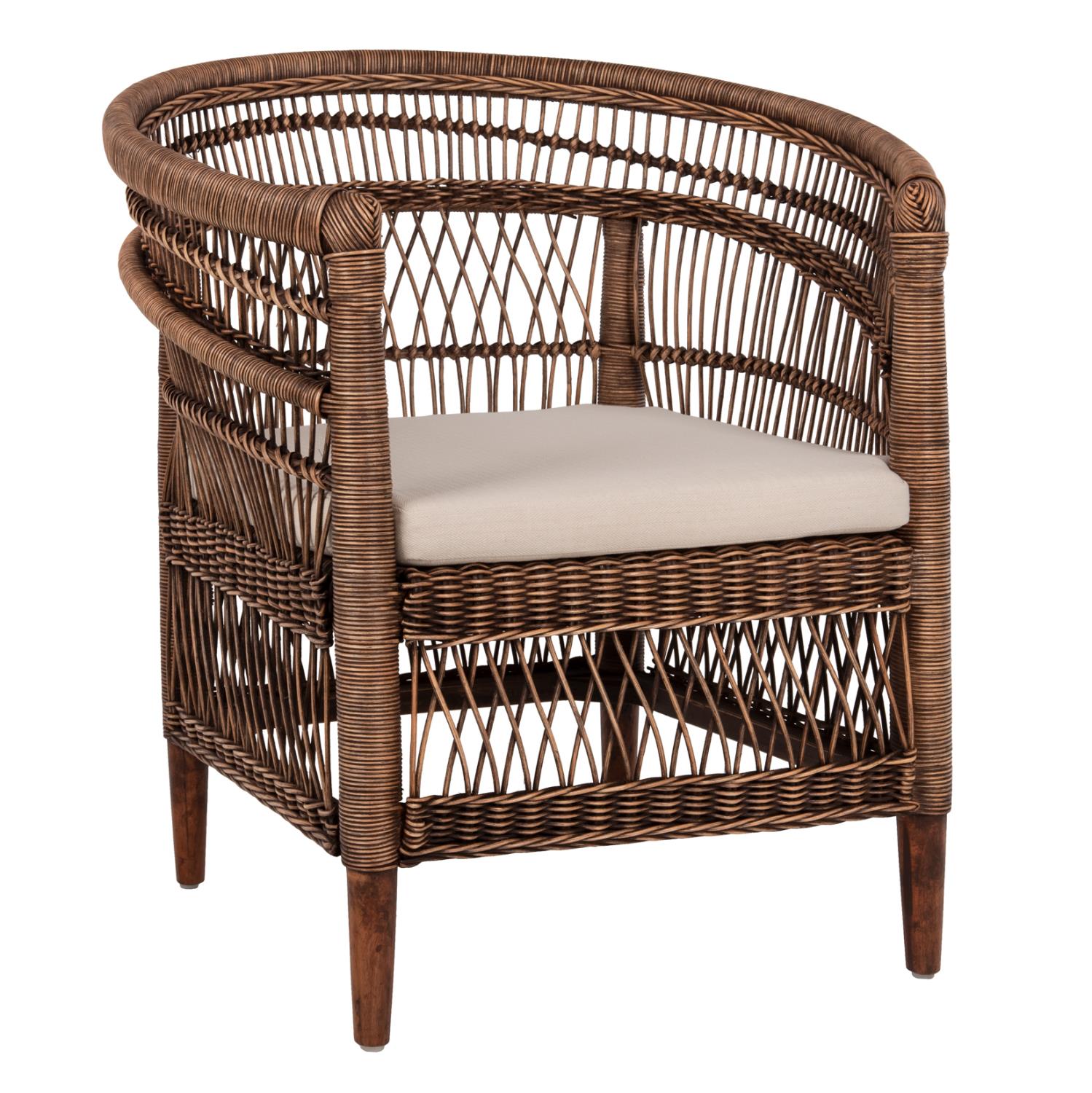 Καρέκλα - Πολυθρόνα MALAWI C9635.01 Ξύλο Μαόνι με Rattan Kαφέ και Λευκό Μαξιλάρι 80x70x86Υεκ. Καρέκλα - Πολυθρόνα MALAWI C9635.01 Ξύλο Μαόνι με Rattan Kαφέ και Λευκό Μαξιλάρι 80x70x86Υεκ.