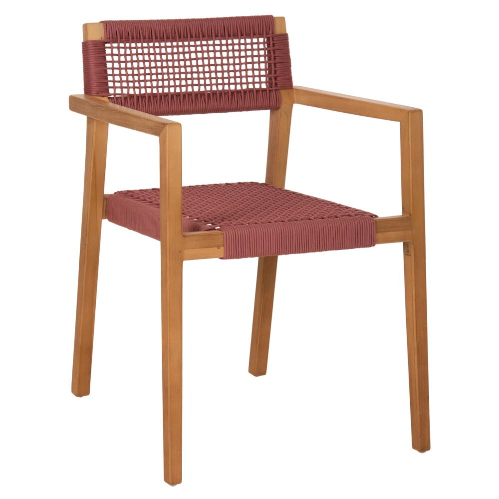 Πολυθρόνα CHARLOTTE Ξύλο Teak Φυσικό και Σχοινί Ρόζ 59x54x83Yεκ. Πολυθρόνα CHARLOTTE Ξύλο Teak Φυσικό και Σχοινί Ρόζ 59x54x83Yεκ.