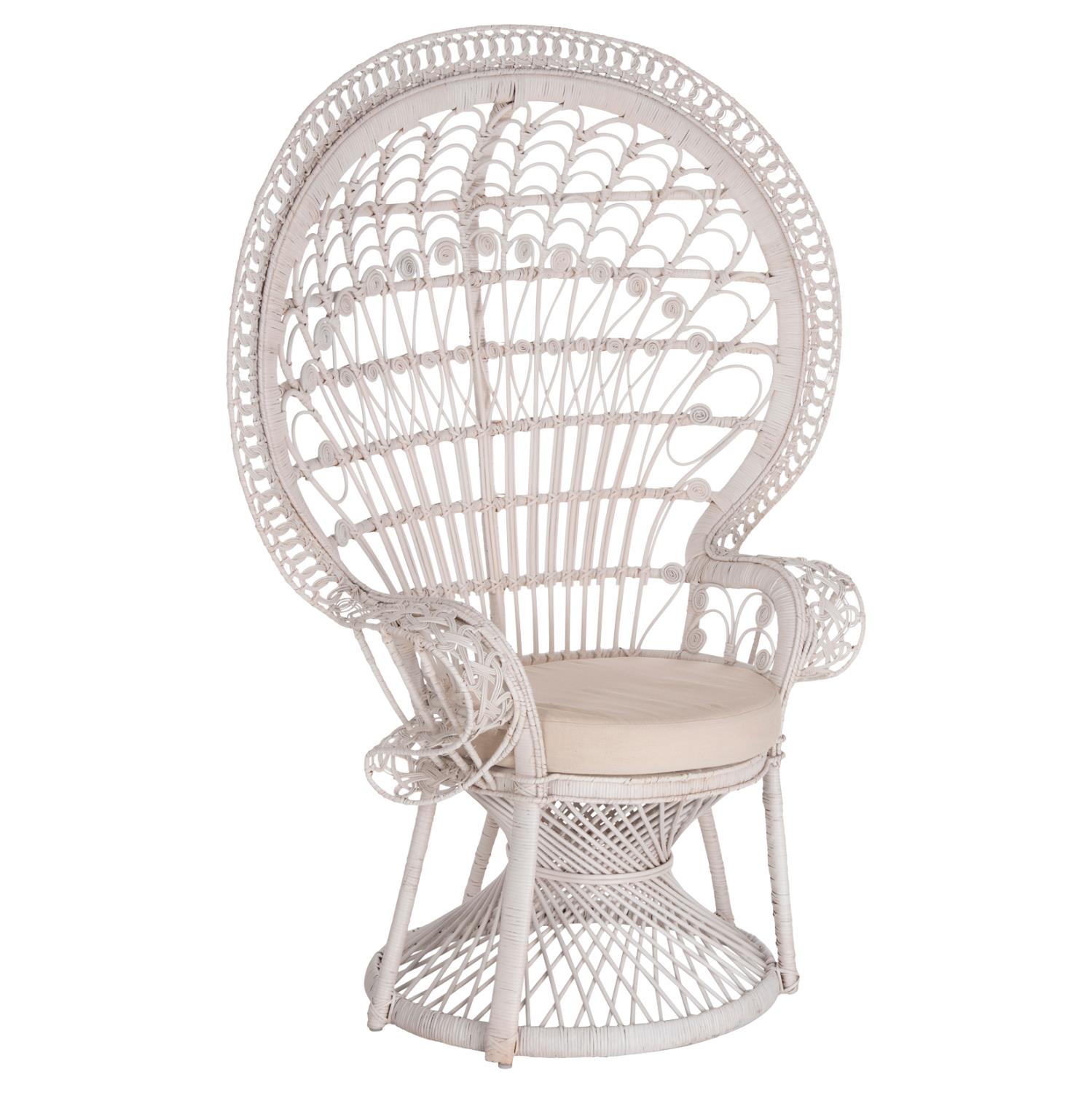 Καρέκλα - Πολυθρόνα ROYAL PEACOCK C9342.02 Λευκό Rattan με Λευκό Μαξιλάρι 114x72x150Yεκ. Καρέκλα - Πολυθρόνα ROYAL PEACOCK C9342.02 Λευκό Rattan με Λευκό Μαξιλάρι 114x72x150Yεκ.