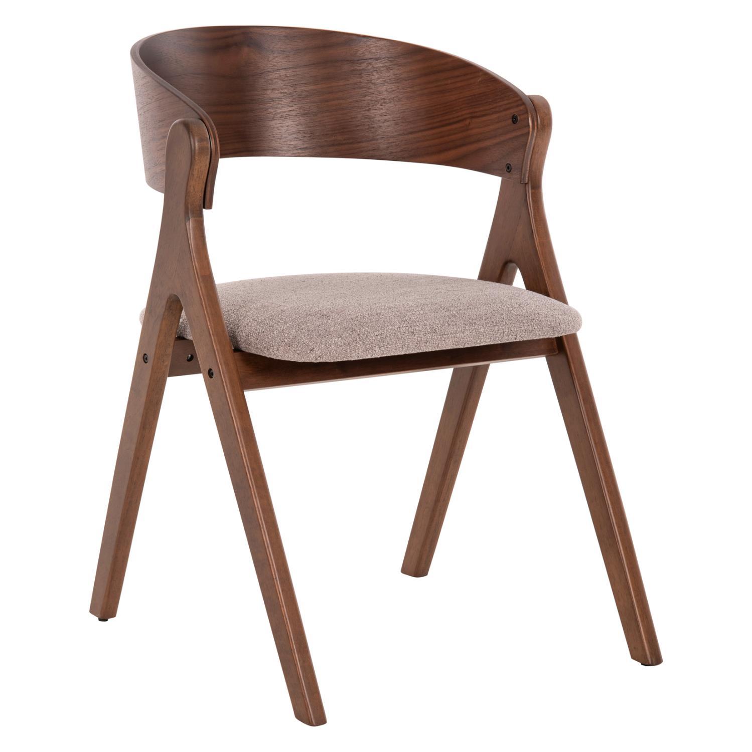 Καρέκλα NEKKER Rubberwood Καρυδί με Μπέζ ύφασμα 56x55x78Yεκ. Καρέκλα NEKKER Rubberwood Καρυδί με Μπέζ ύφασμα 56x55x78Yεκ.