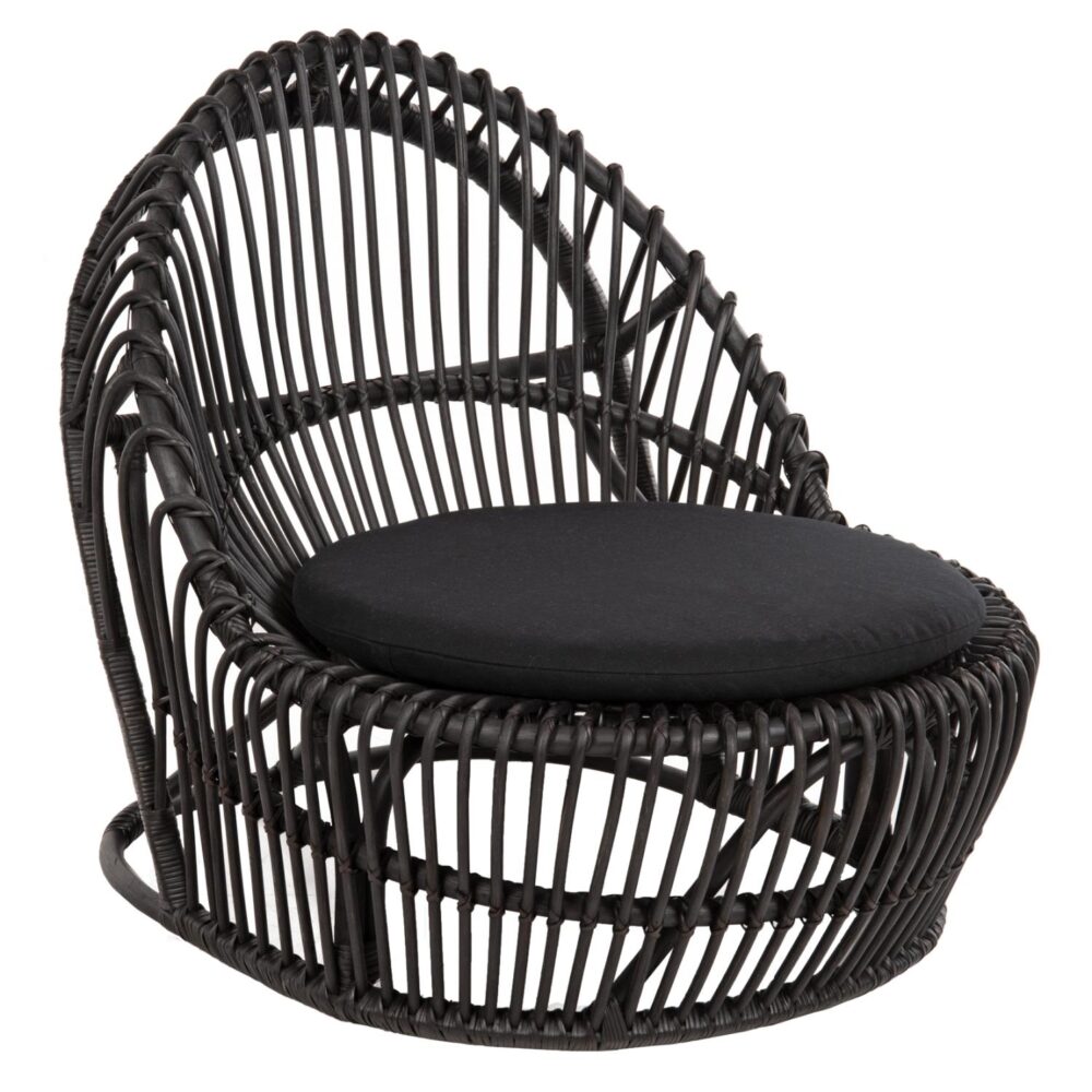 Καρέκλα - Πολυθρόνα ENTROPY C9840.03 Φυσικό Rattan με Μαύρο Μαξιλάρι  80x97x85Υεκ.