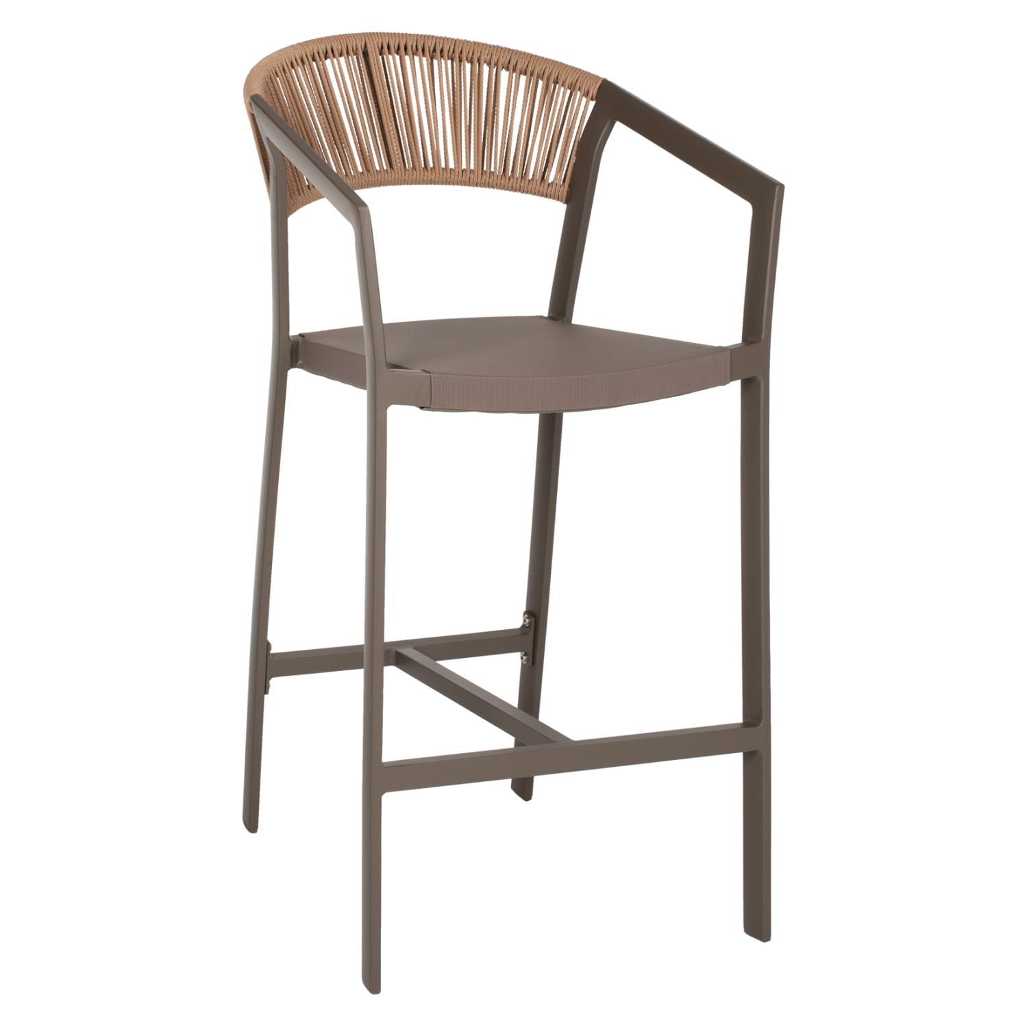 Σκαμπό Μπαρ C5892.23 Αλουμινίου Σαμπανί με Rattan & Textline 56x58x105Yεκ. Σκαμπό Μπαρ C5892.23 Αλουμινίου Σαμπανί με Rattan & Textline 56x58x105Yεκ.