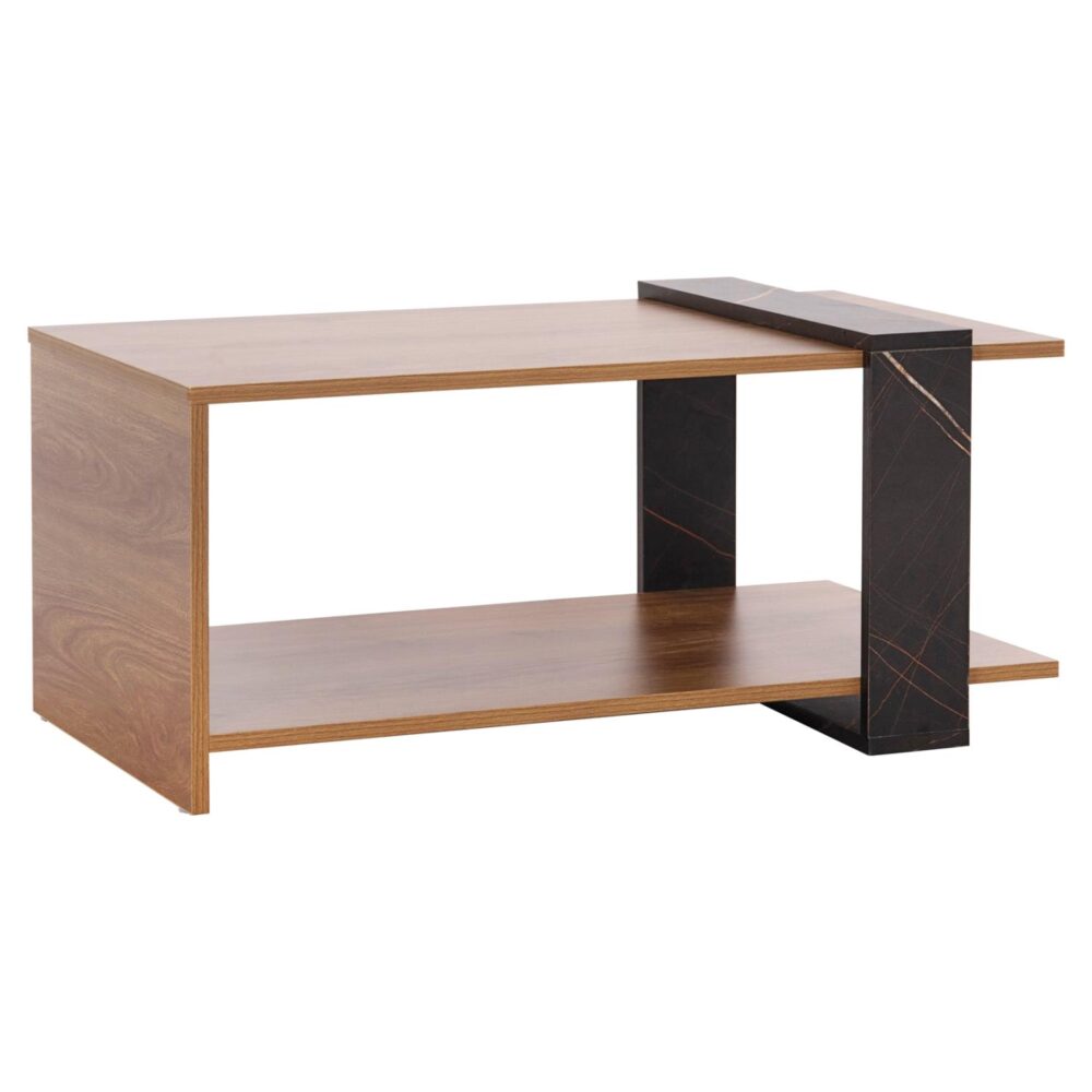 Τραπεζάκι σαλονιού WILMA C8950.12 Μελαμίνης σε Φυσικό - Μαύρο Μάρμαρο 80x50x35Υεκ.