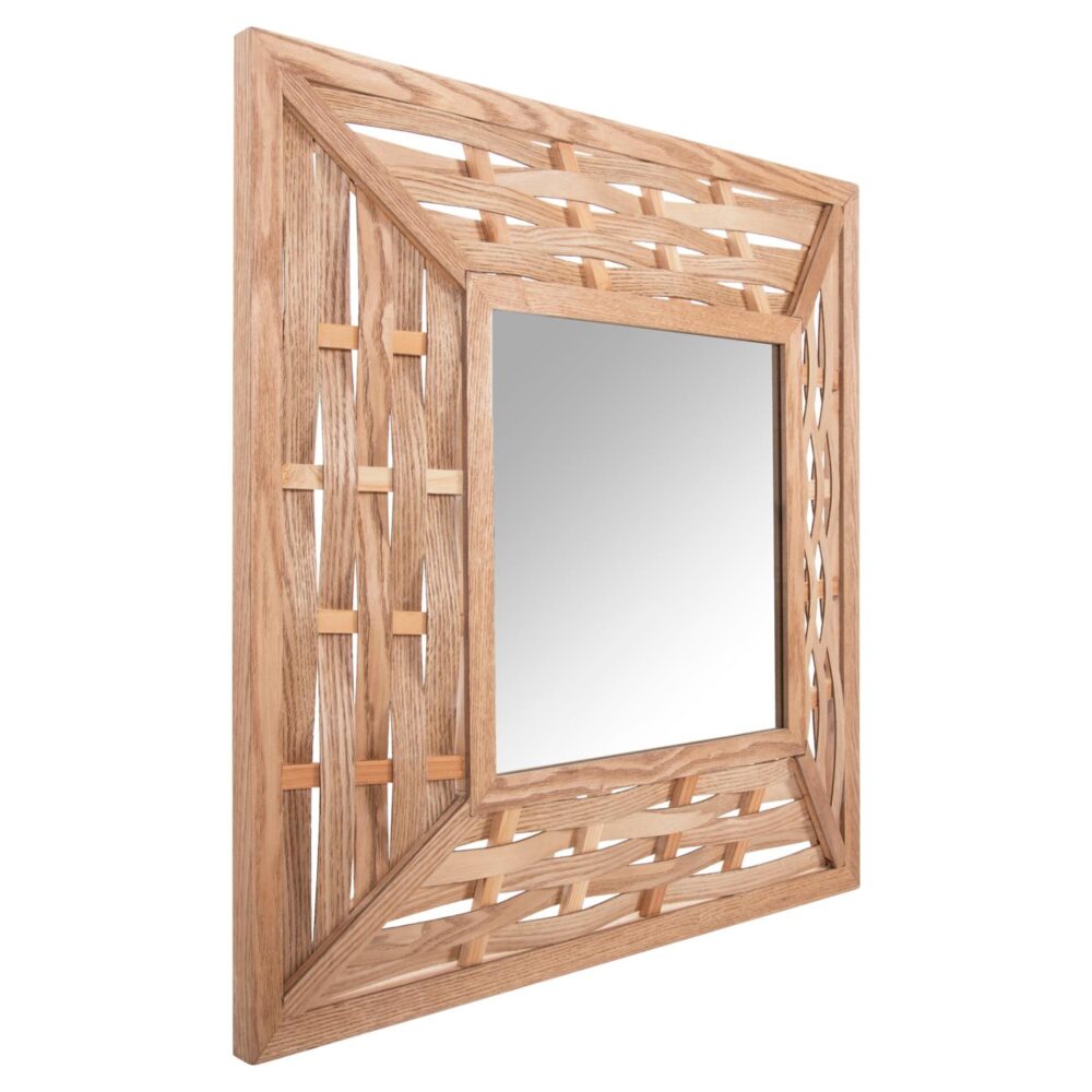 Καθρέπτης Τοίχου Τετράγωνος Μπαμπού Oak 71x7x71 εκ.