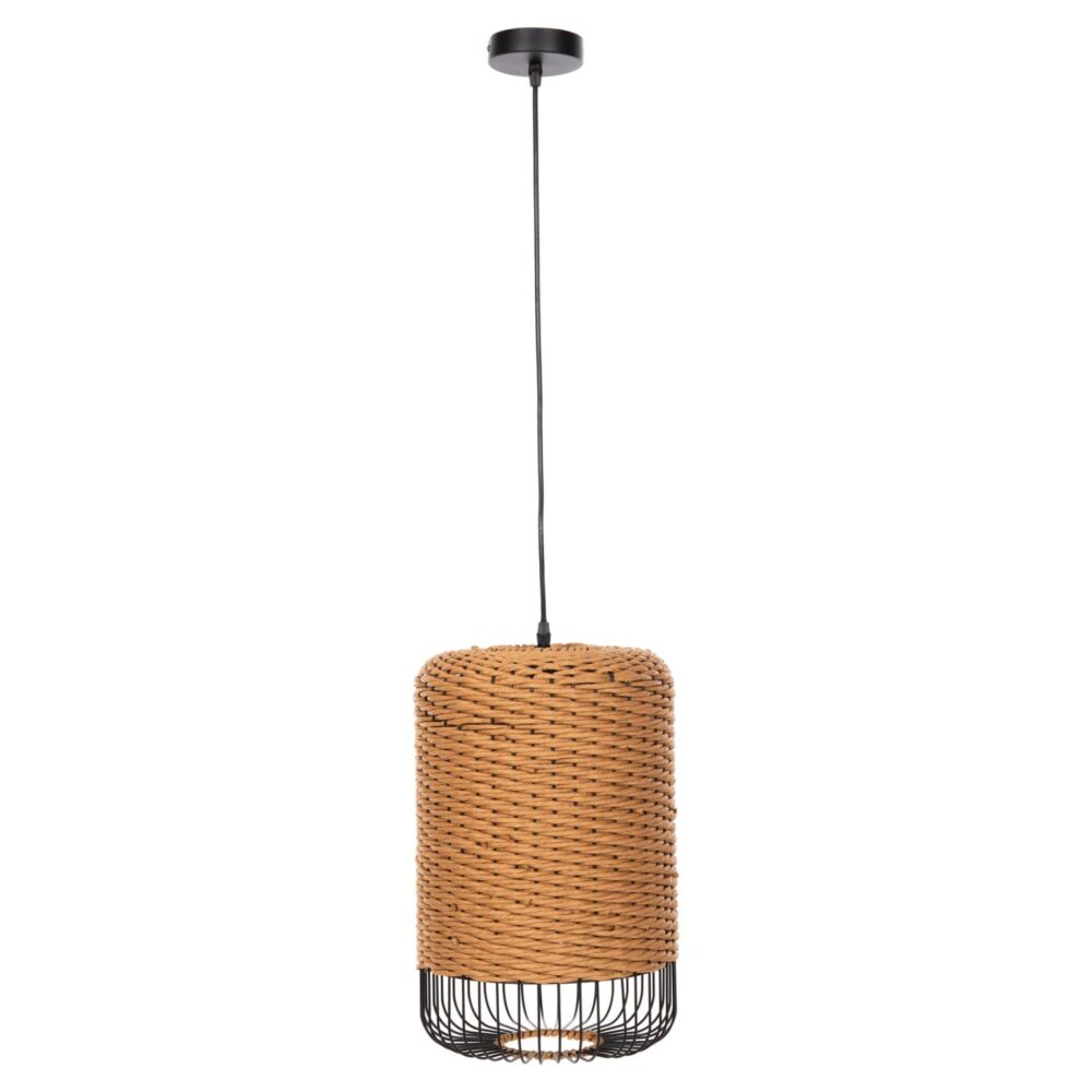Φωτιστικό Οροφής C4340 Paper Rope Μπέζ - Μέταλλο Μαύρο Φ26x120Υεκ.