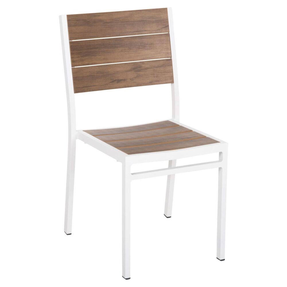 Καρέκλα SAGA C6063.01 Αλουμινίου Λευκή με Polywood 46x52x86Υεκ.